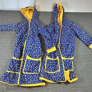 Lot of 2 One Size Star‎ and Moon Bath Robes Faded Washed Yellow/Blue Galaxy
